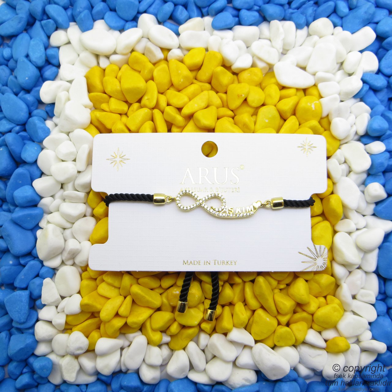 Zirkon Taşlı Aşkım & Sonsuzluk Bileklik - Hediyelik Kutusunda