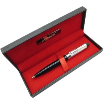 Signator® T518 Gümüşi Siyah Tükenmez Kalem | İsme Özel Kalem | Hediyelik Kalem