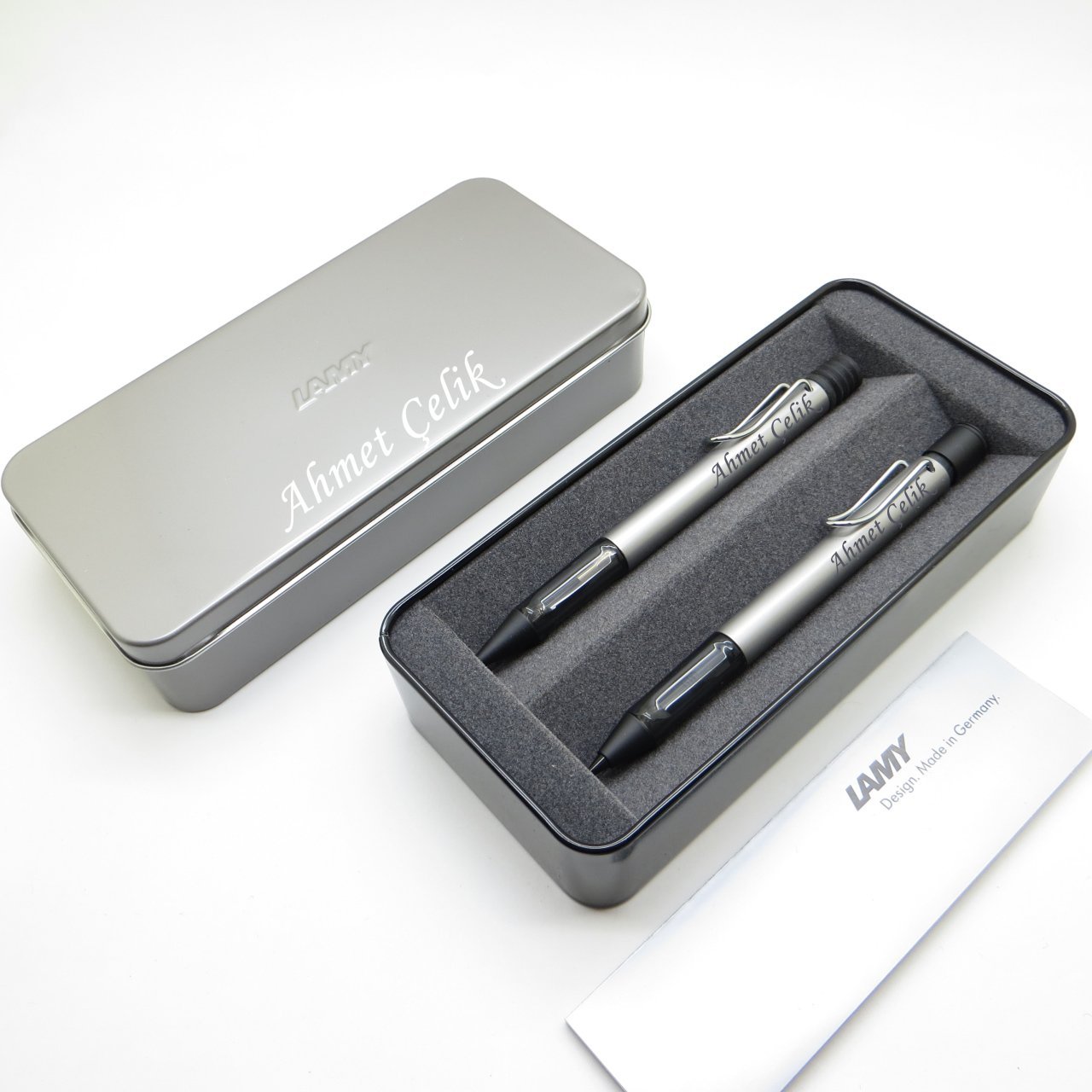Lamy Al Star Grafit Gri Tükenmez Kalem + 05 Uçlu Kalem + Metal Kutu | İsme Özel