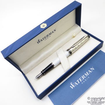 Waterman Expert 3 Deluxe Beyaz CT Dolma Kalem Set | İsme Özel Kalem | Hediye Kalem