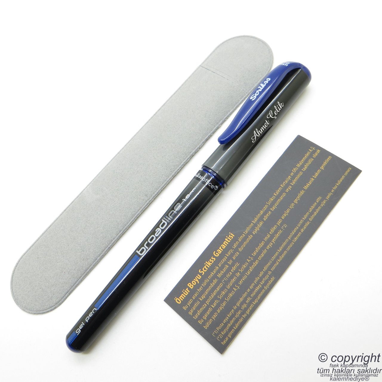 Scrikss İsme Özel Broadline 1.00mm Mavi Jel Kalem 1 Adet | Scrikss Kalem
