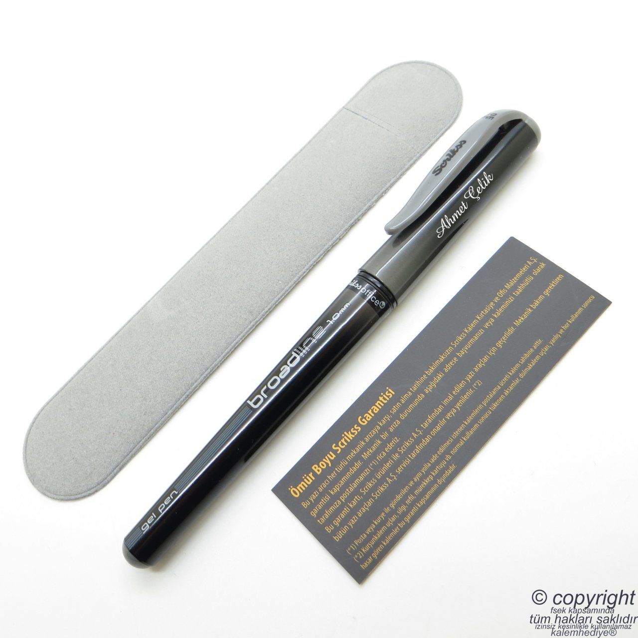 Scrikss İsme Özel Broadline 1.00mm Siyah Jel Kalem 1 Adet | Scrikss Kalem