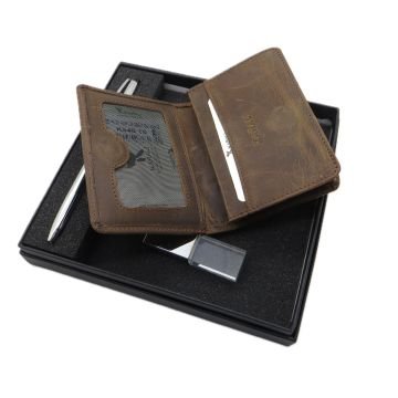 Signator D283 İsme Özel Set - Deri Kartlık + 32Gb. Kristal Usb Bellek  + Kalem Seti | İsme Özel Hediyelik Set