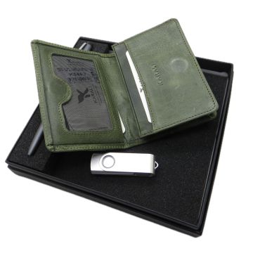Signator D284 İsme Özel Set - Deri Kartlık + 32Gb. Usb Bellek  + Kalem Seti | İsme Özel Hediyelik Set