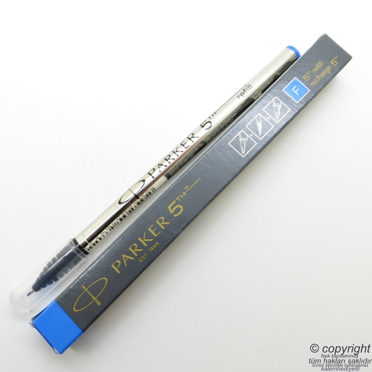 Parker 5th Refill Tekli Kutu, Fine uç, Mavi