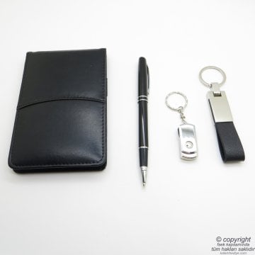 Wings Cooper Hediyelik Set | İsme Özel | 8Gb Usb Bellek + Hesap Makineli Bloknot + Anahtarlık + Roller Kalem | Hepsi İsme Özel