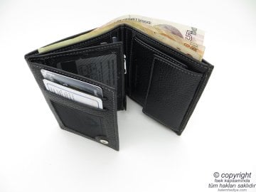 Hakiki Deri Cüzdan | İsme Özel Cüzdan | 10,5x9 Dikey | TM 1086-3 Hediyelik Cüzdan