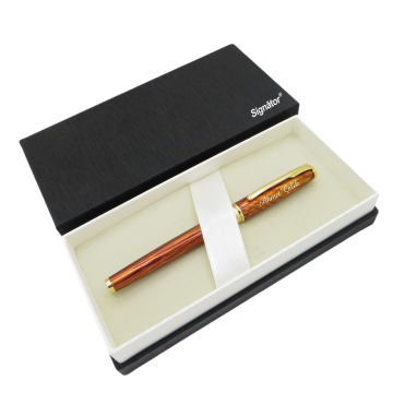 Signator® ST162 Sedefli Slim Gold Metal Alev Roller Kalem | İsme Özel Kalem
