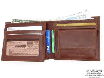 Hakiki Deri Cüzdan | İsme Özel Cüzdan | 11,5x9,5 Yatay| TM 1024-4 Hediyelik Cüzdan