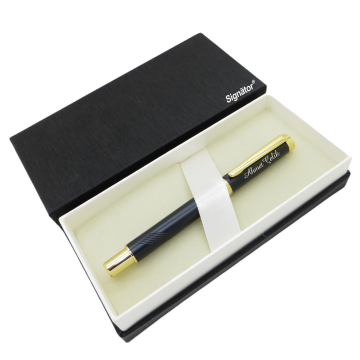Signator® ST169 Mat Black Gold Metal Roller Kalem | İsme Özel Kalem