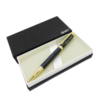 Signator® ST169 Mat Black Gold Metal Roller Kalem | İsme Özel Kalem