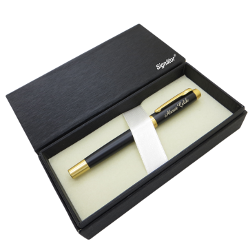Signator® ST172 Mat Siyah Gold Metal Roller Kalem | İsme Özel Kalem