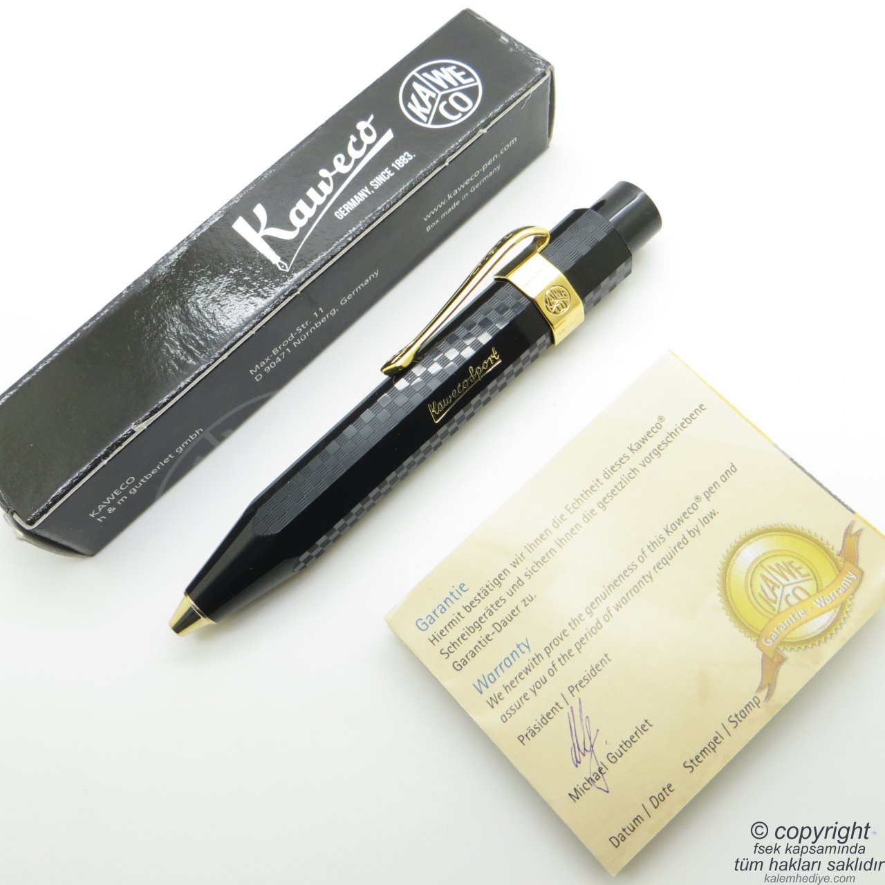 Kaweco 10000061 Klasik Chess Sport Siyah Tükenmez Kalem | İsme Özel Kalem