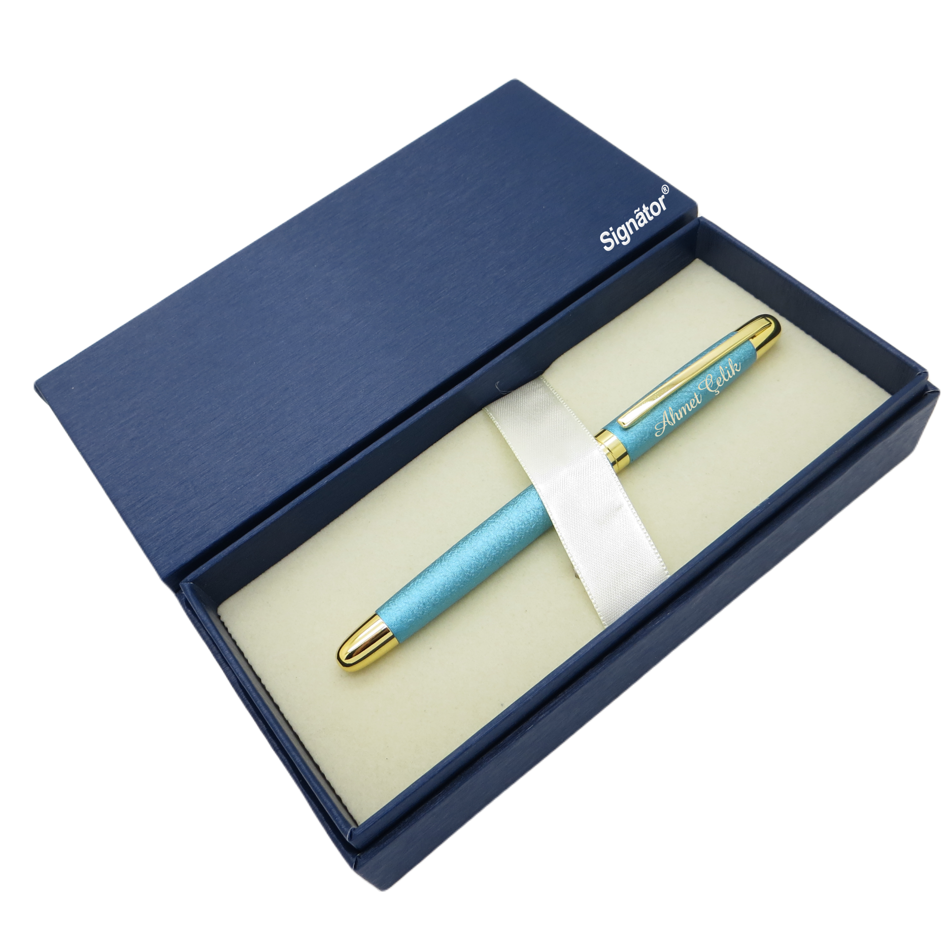Signator® ST193 Slim Turkuaz Bazalt Metal Roller Kalem | İsme Özel Kalem