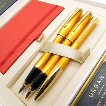 Parker Urban Premium Dokulu Dolma Kalem + Roller Kalem + Tükenmez Kalem Set | İsme Özel Kalem | Hediyelik Kalem