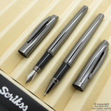 Scrikss 39 Titanyum Dolma Kalem + Roller Kalem Set | Scrikss Oscar | İsme Özel Kalem | Hediye Kalem