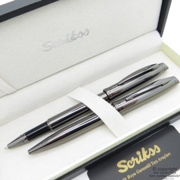 Scrikss 39 Titanyum Roller Kalem + Tükenmez Kalem Set | Scrikss Oscar | İsme Özel Kalem | Hediye Kalem