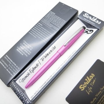 Scrikss İsme Özel Metal Pembe Tükenmez Kalem