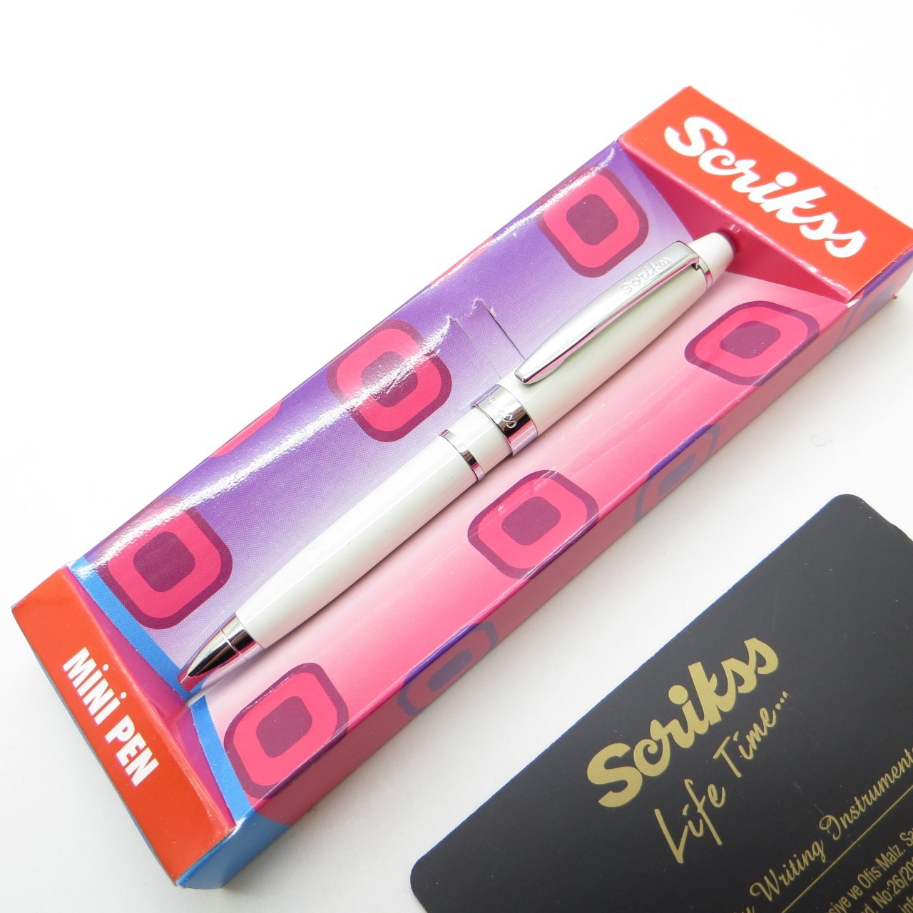 Scrikss İsme Özel Mini Pen Beyaz Tükenmez Kalem