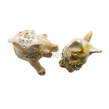 Swarovski Taşlı Kedi Kardeşler - Gizli Hazneli Masaüstü Hediyelik Süs Eşyası | Hediyelik Kutusunda
