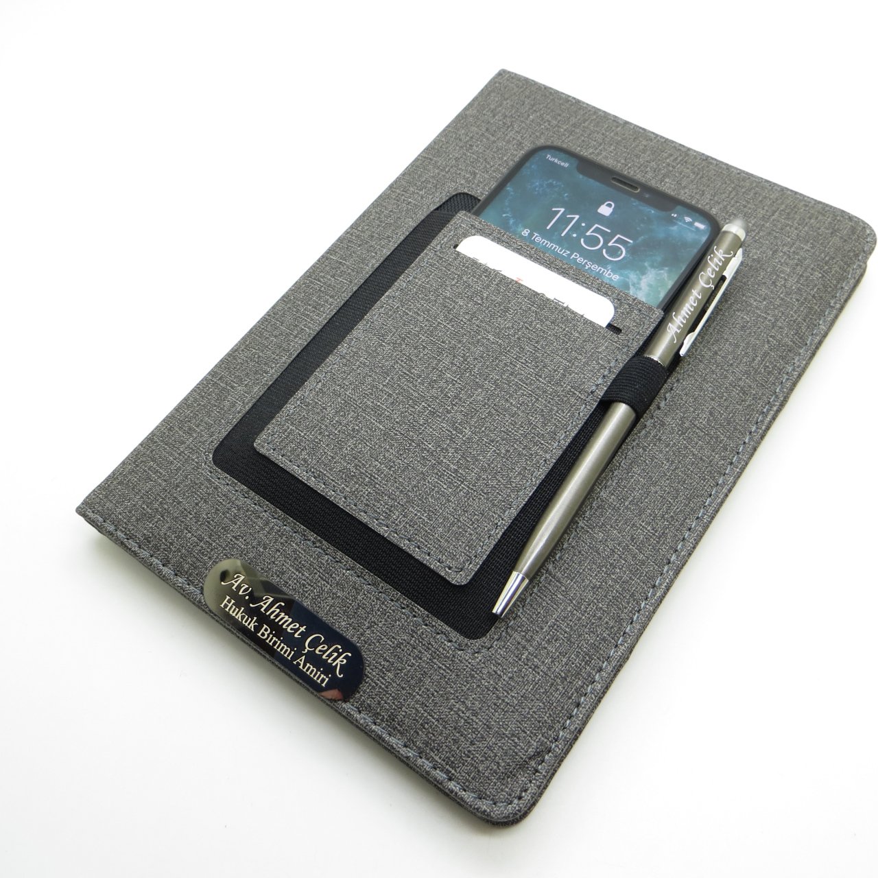 Wings SG175 İsme Özel Füme Kanguru Defter + Touch Kalem Set | Hepsi İsme Özel