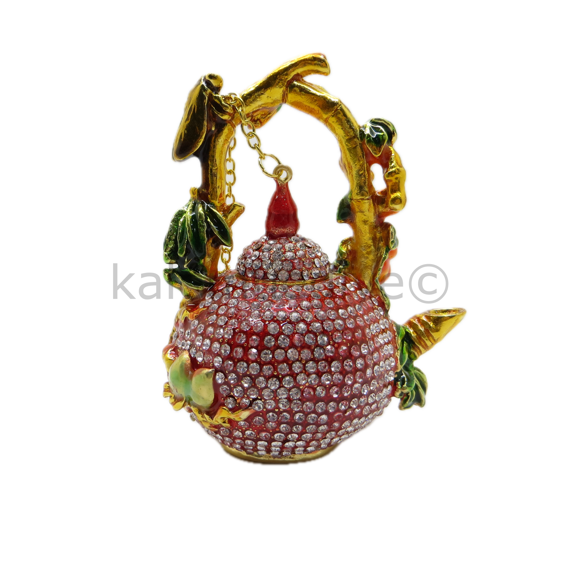 Swarovski Taşlı Demlik - Gizli Hazneli Masaüstü Hediyelik Süs Eşyası | Hediyelik Kutusunda
