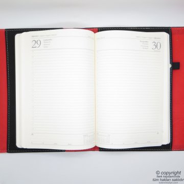 İsme Özel Deri Çantalı Ajanda Mavi 2023 + Hesap Makineli ve Kalemli Set | 19x26.5 | Kişiye Özel Ajanda | MS-401