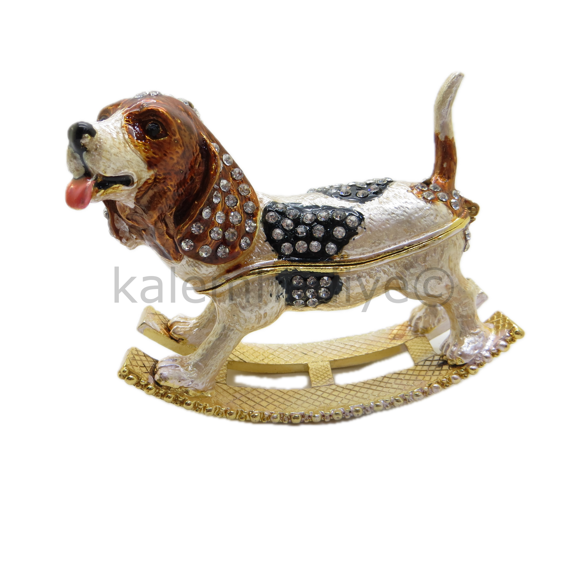 Swarovski Taşlı Sevimli Köpek - Gizli Hazneli Masaüstü Hediyelik Süs Eşyası | Hediyelik Kutusunda