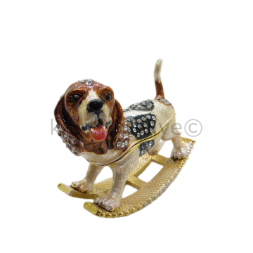 Swarovski Taşlı Sevimli Köpek - Gizli Hazneli Masaüstü Hediyelik Süs Eşyası | Hediyelik Kutusunda