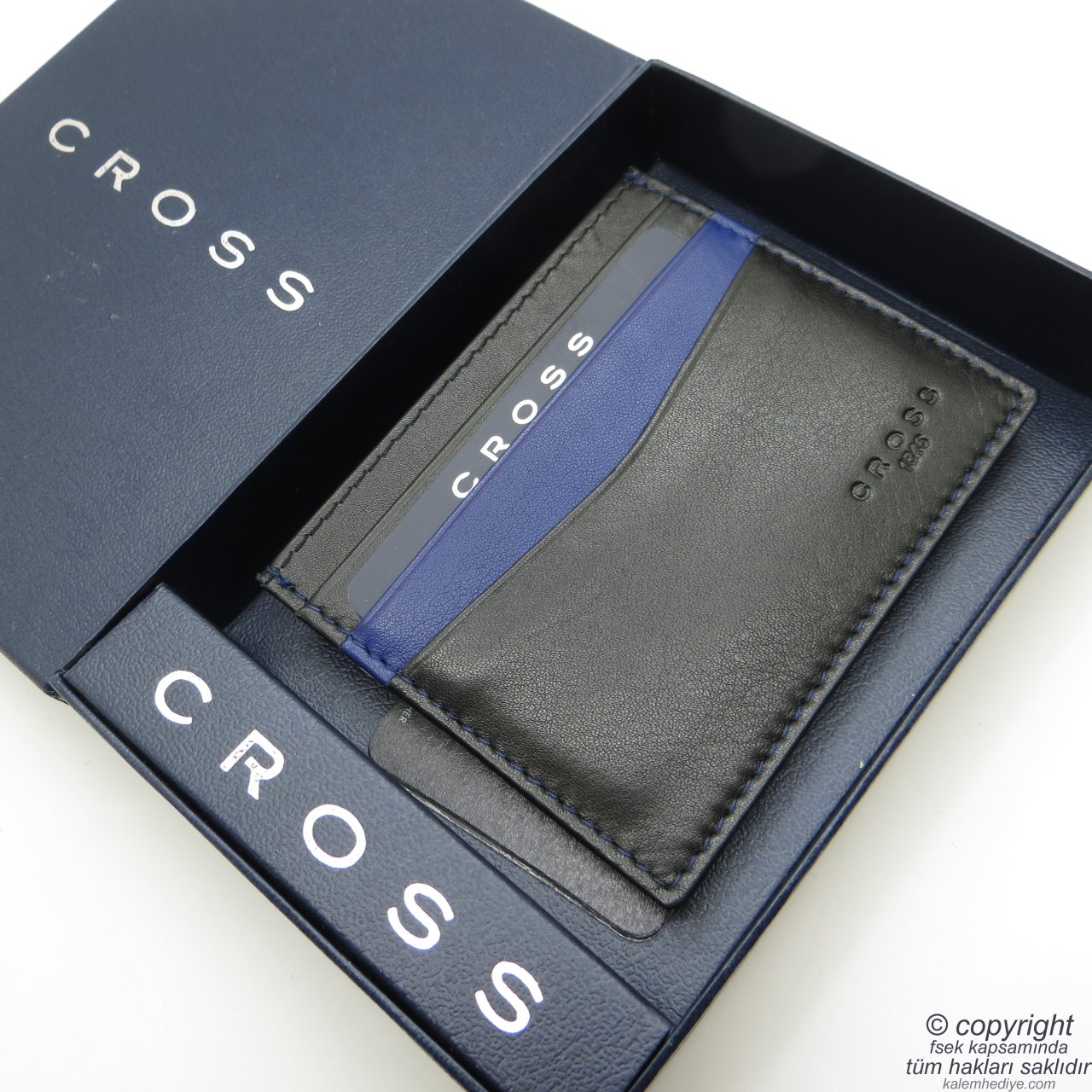 Cross AC038177-2 FV Range Hakiki Deri Kartlık Mavi-Siyah | İsme Özel Cüzdan