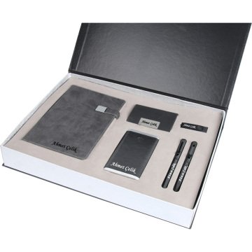 Wings Colozy Hediyelik Set | İsme Özel | 8000mAh Powerbank + 16Gb Usb Bellek + Kartvizitlik + 13x21 Termo Defter + Roller Kalem + Tükenmez Kalem Büyük Set | Hepsi İsme Özel