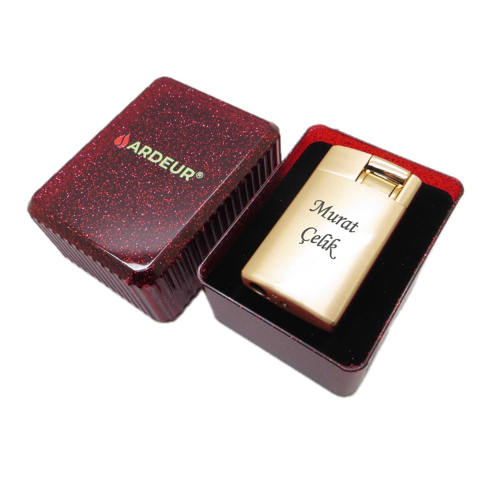 Ardeur® Vesper Gold Kişiye Özel İsimli Çakmak | Hediyelik Kutusunda