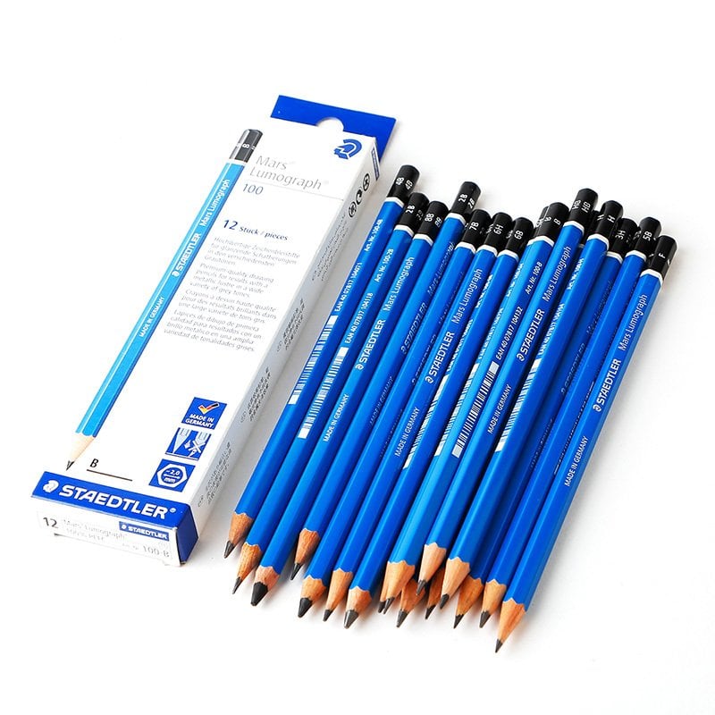 Staedtler 12'li Kutu 100-6B Mars Lumograph Kurşun Kalem | İsme Özel Kalem