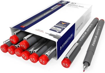 Staedtler 308 05-2 0.5mm Pigment Liner Kırmızı Kalem 1 Adet