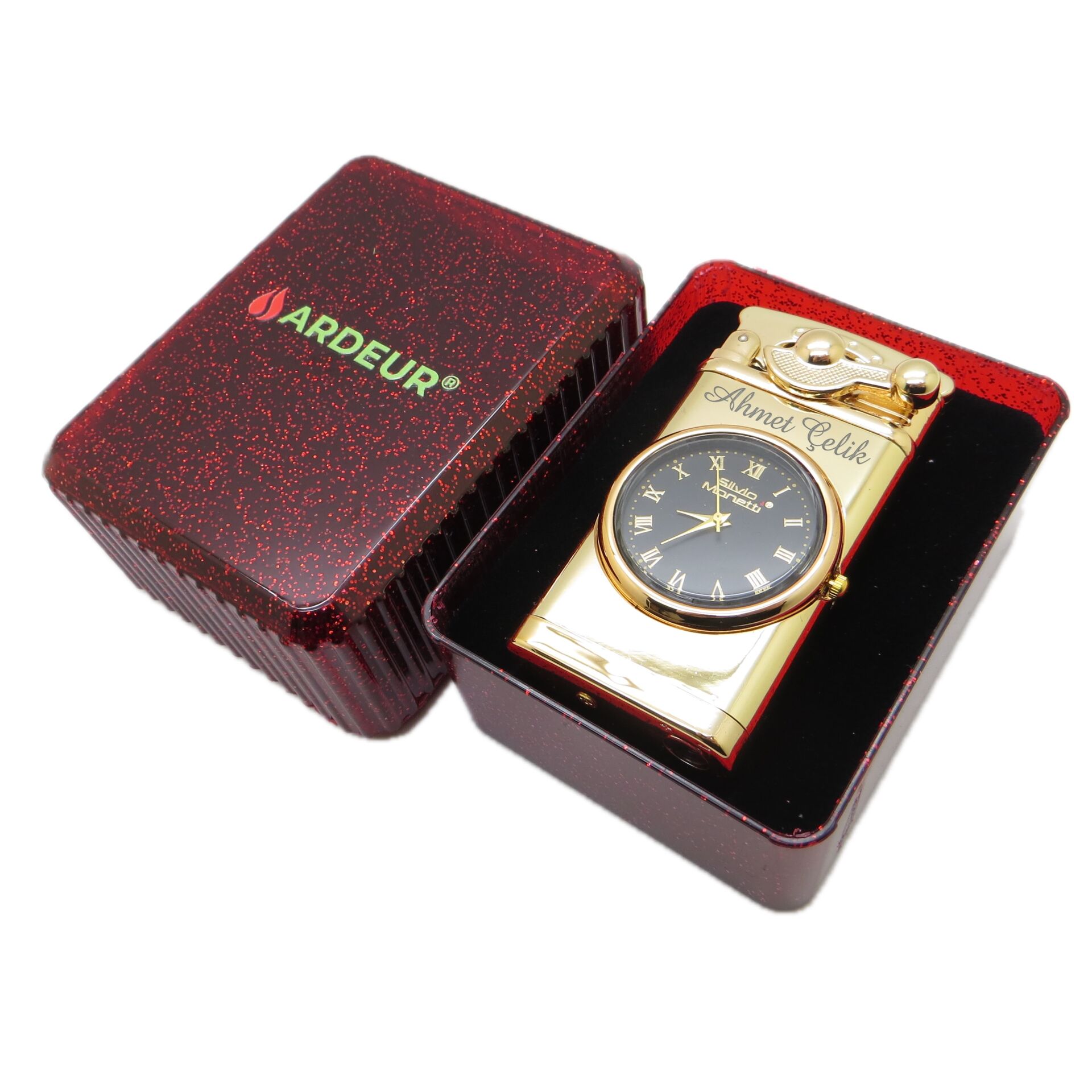 Ardeur® Obsidian Gold Kişiye Özel İsimli Çakmak | Hediyelik Kutusunda