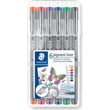 Staedtler 30803-SSB6 0.3mm 6'lı Karışık Pigment Liner Kalem
