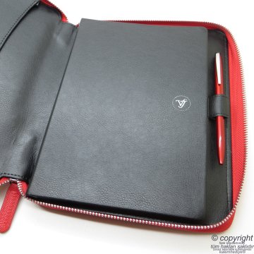 İsme Özel Fermuarlı Folder Tarihsiz Organizer ve Scrikss Kalem 15x21 | Kırmızı