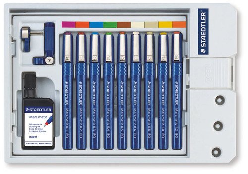 Staedtler 700 S9 Mars Matic 9'Lu Teknik Çizim Kalem Seti ( 0.1, 0.2, 0.3, 0.4, 0.5, 0.6, 0.8, 1.0, 1.2mm )