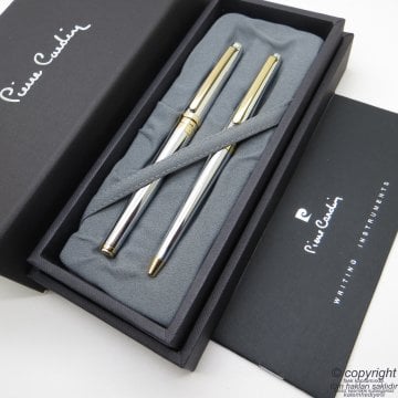 Pierre Cardin Gold Krom Status Dolma Kalem + Tükenmez Kalem Set | İsme Özel Kalem | Hediye Kalem