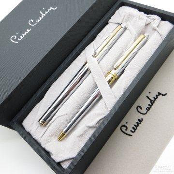 Pierre Cardin Gold Krom Status Dolma Kalem + Tükenmez Kalem Set | İsme Özel Kalem | Hediye Kalem