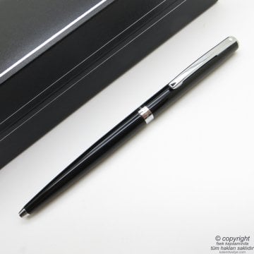 Sheaffer Sagaris Parlak Siyah Krom Tükenmez Kalem | İsme Özel Kalem