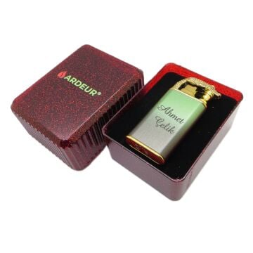Ardeur® Crocodile Zeytin Gold Çift Uçlu Kişiye Özel İsimli Çakmak | Hediyelik Kutusunda