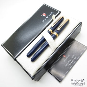 Sheaffer Prelude Kobalt Rose Gold Dolma Kalem + Roller Kalem Seti | Kişiye Özel Kalem | İsme Özel Kalem Seti