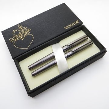Signator® S247 Titanyum Dolma Kalem + Roller Kalem Seti | İsme Özel Kalem | Hediyelik Kalem