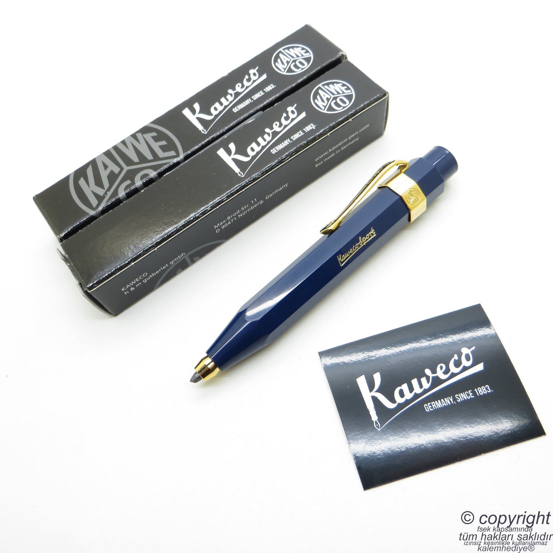 Kaweco 10001736 Klasik Sport Mavi 3.2mm Versatil Kalem | İsme Özel Kalem