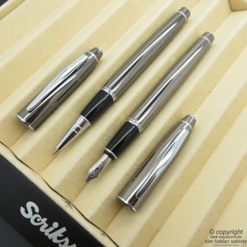 Scrikss 35 Titanyum Dolma Kalem + Roller Kalem Seti | Scrikss Noble | İsme Özel Kalem | Hediye Kalem