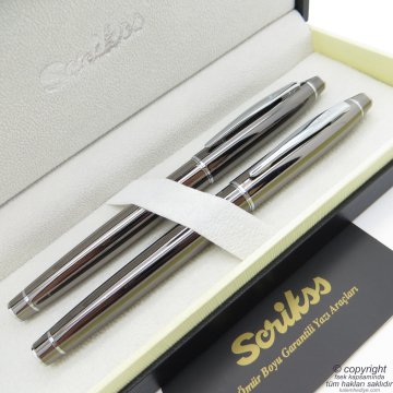 Scrikss 35 Titanyum Dolma Kalem + Roller Kalem Seti | Scrikss Noble | İsme Özel Kalem | Hediye Kalem