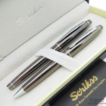 Scrikss 35 Titanyum Roller Kalem + Tükenmez Kalem Seti | Scrikss Noble | İsme Özel Kalem | Hediye Kalem