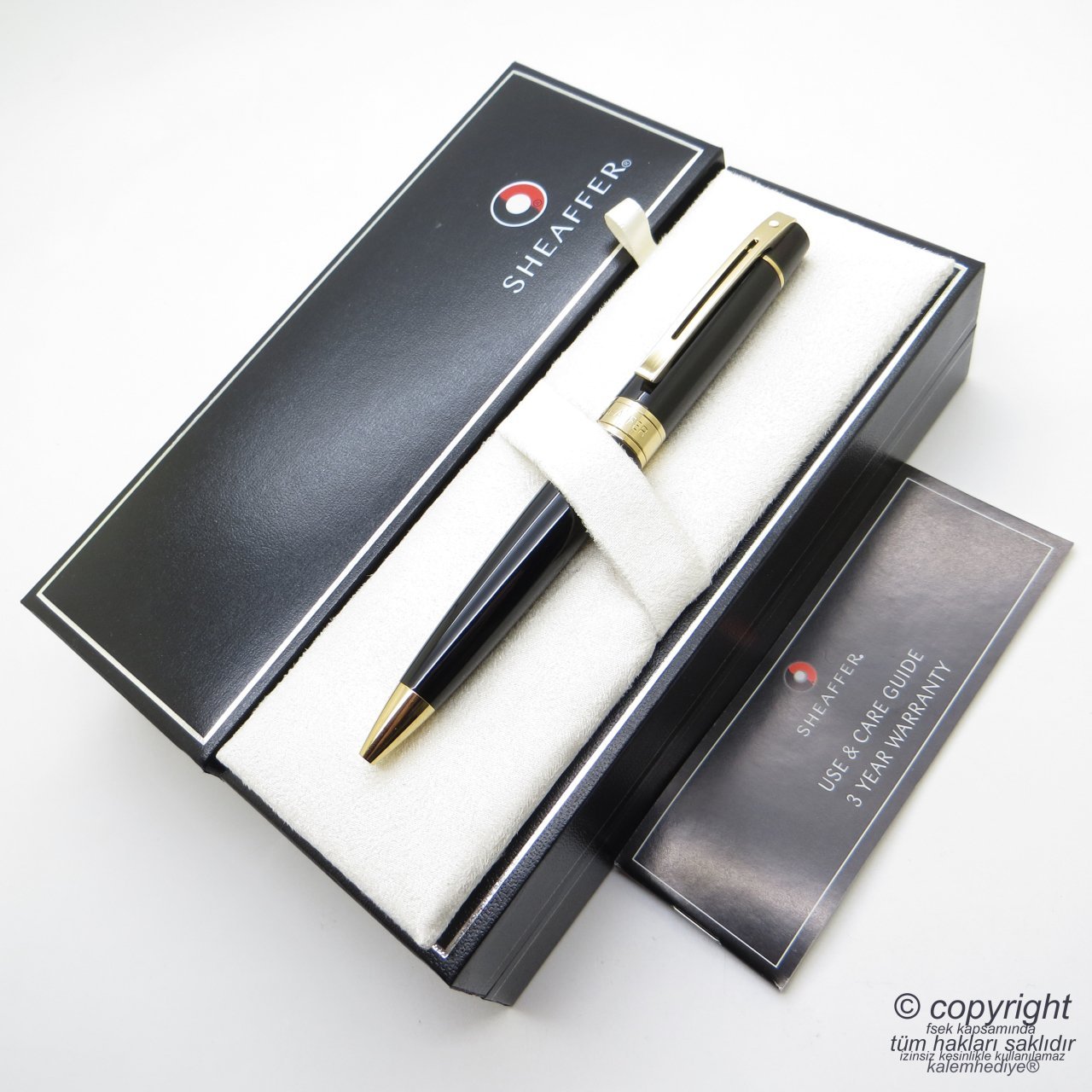 Sheaffer 300 Siyah Altın Tükenmez Kalem | İsme Özel Kalem