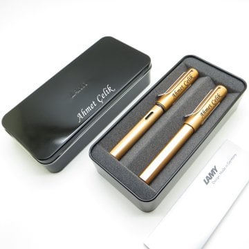 Lamy Al Star Bronz Dolma Kalem + Roller Kalem + Metal Kutu | Lamy Kalem | Hepsi İsme Özel